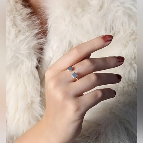 🩶💫 Adjustable Geometric Ring - Handmade 925 Sterling Silver - Picture 2 of 3